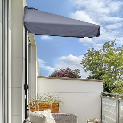 Outsunny Sombrilla Rectangular 230x130x249 Cm Con Manivela Protección Uv Gris_1