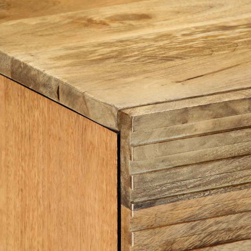 Mesilla De Noche Marrón 40x33x46 Cm Madera Maciza Mango_4