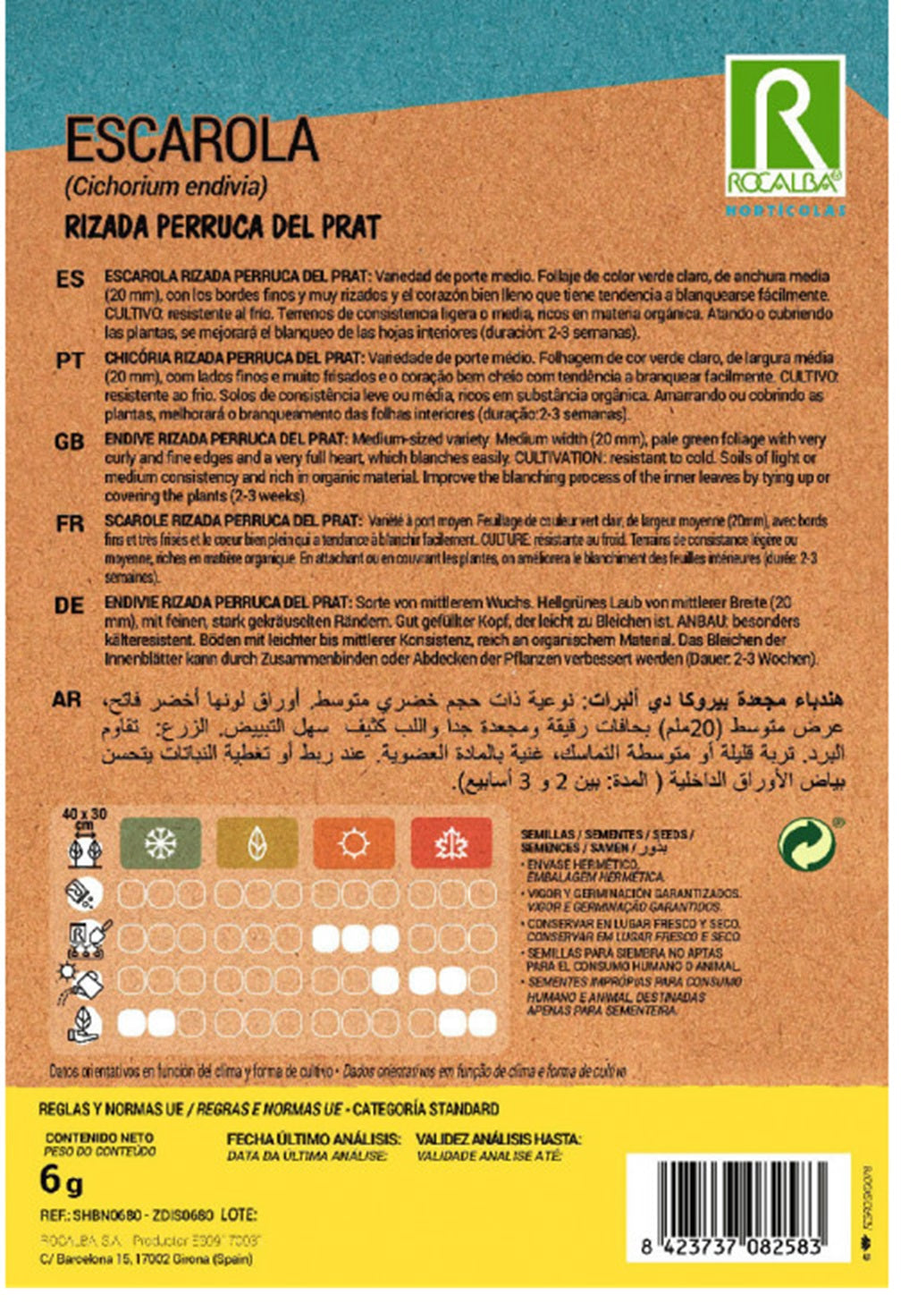 Semillas Escarola Rizada Perruca 6g_1