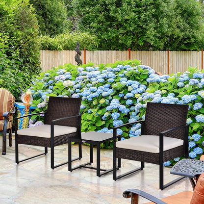 Outsunny Conjunto De Mesa Y Sillas De Jardín Para Exterior De 3 Piezas Marrón_1