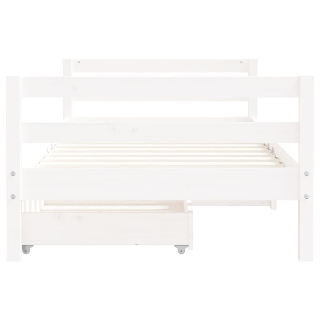 Vidaxl Estructura Cama Infantil Y Cajones Madera Pino Blanco 80x160 Cm_4