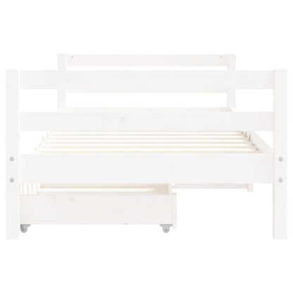 Vidaxl Estructura Cama Infantil Y Cajones Madera Pino Blanco 80x160 Cm_4