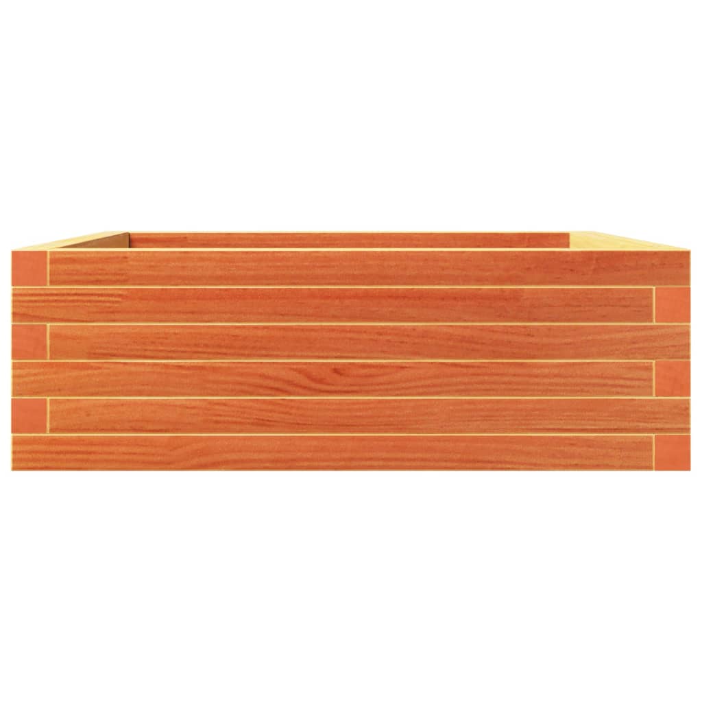 Jardinera De Madera Maciza Pino Marrón Cera 70x70x23 Cm_4