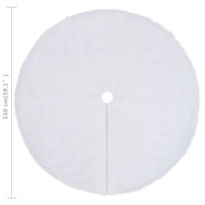 Vidaxl Falda Para Árbol De Navidad Blanca De 150 Cm De Piel Sintética_5