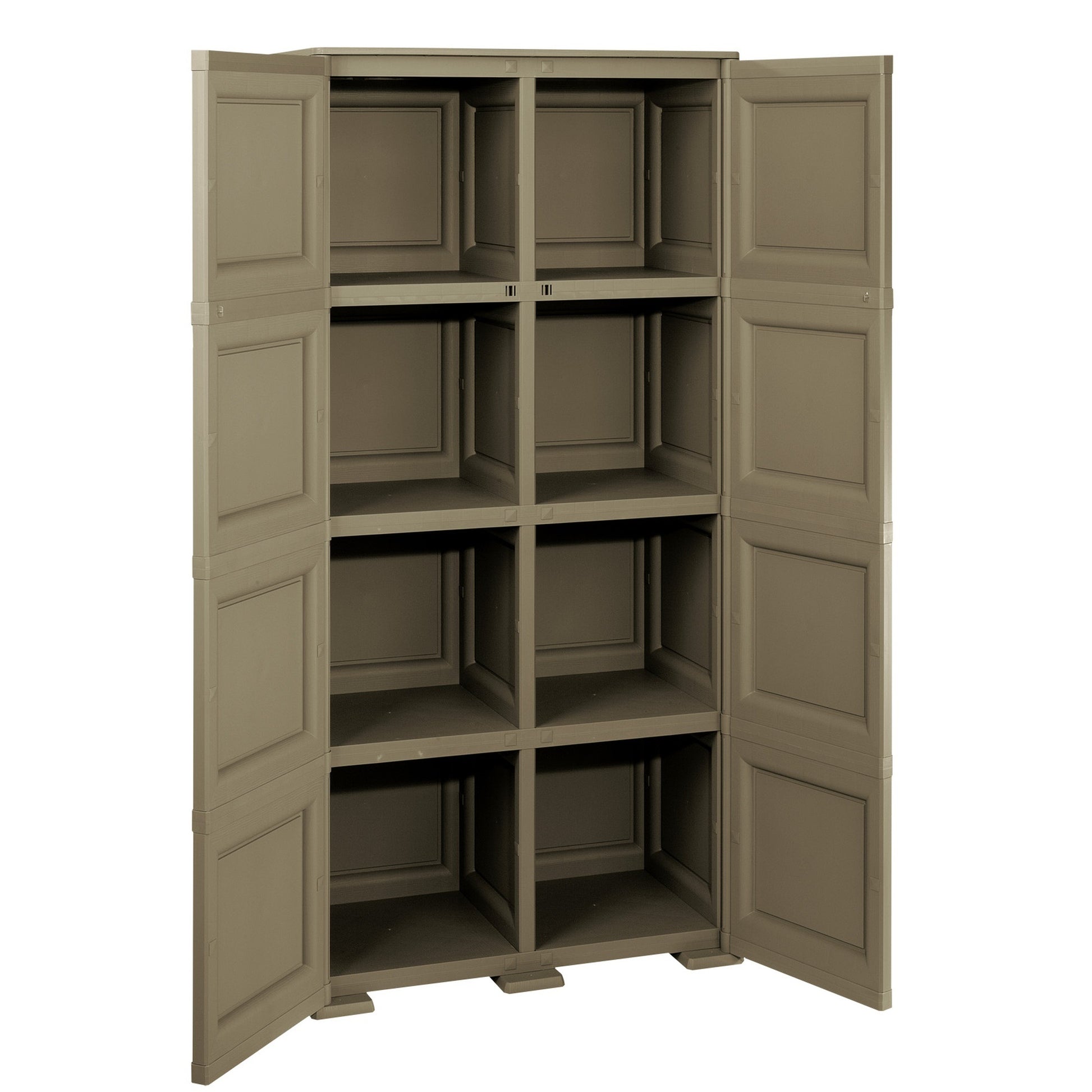 4 Módulos Con Puertas En Acabado Madera + 2 Soportes Opcionales Wengué_2