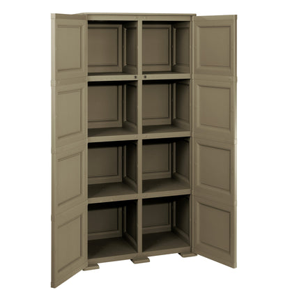 4 Módulos Con Puertas En Acabado Madera + 2 Soportes Opcionales Wengué_2