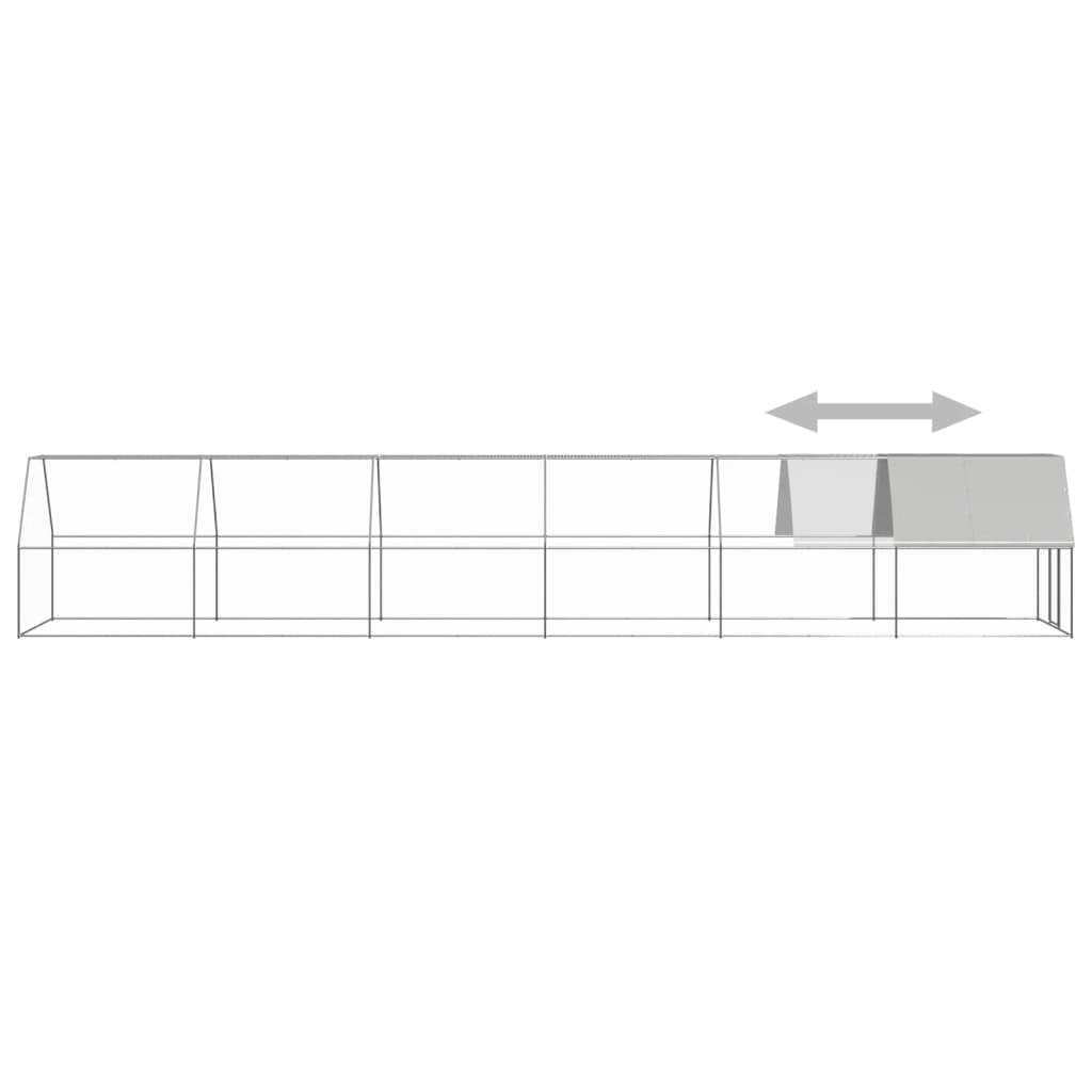 Vidaxl Jaula Gallinero De Exterior De Acero Galvanizado 2x12x2 M_3