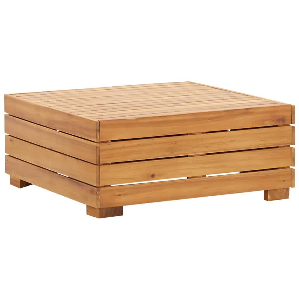 Vidaxl Set De Mesa Y Reposapiés De Jardín Cojín Madera Maciza Acacia_1