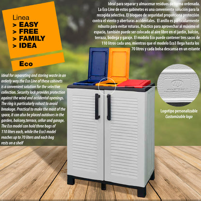 Armario De Media Altura En Polipropileno De La Linea Eco, Práctico Para Aprovechar Al Maximo El Espacio, L 680 X P370 X H 840 Mm._1