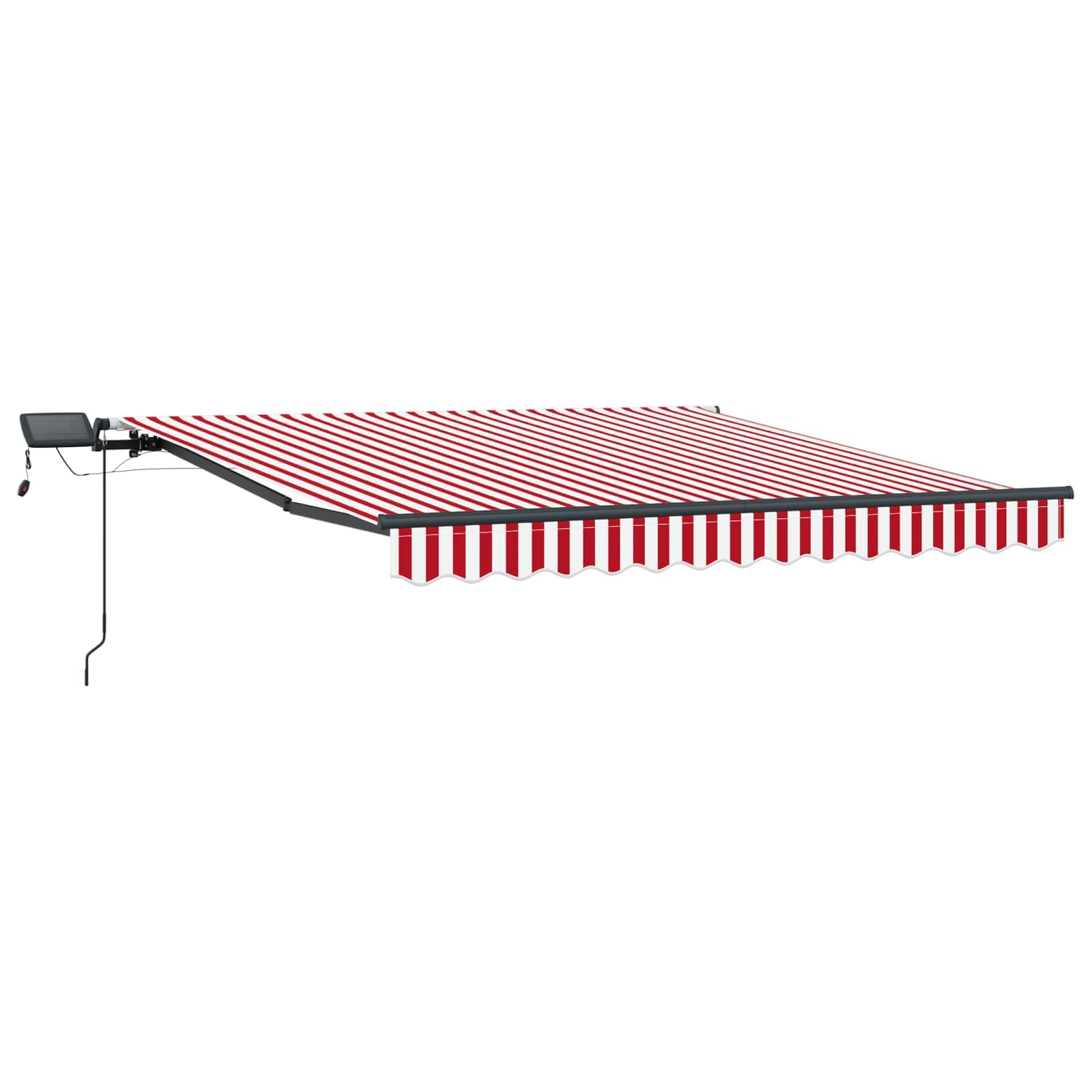 Toldo Retráctil Rojo Y Blanco 300 X 250 Cm Tela Y Aluminio_4