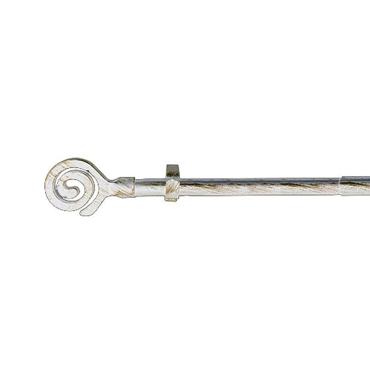 Barra Cortina Extensible Metal Ø 19 Mm. Extensible 1,1 / 2,0 Metros Marfil Oro Espiga Sin Anilla_0