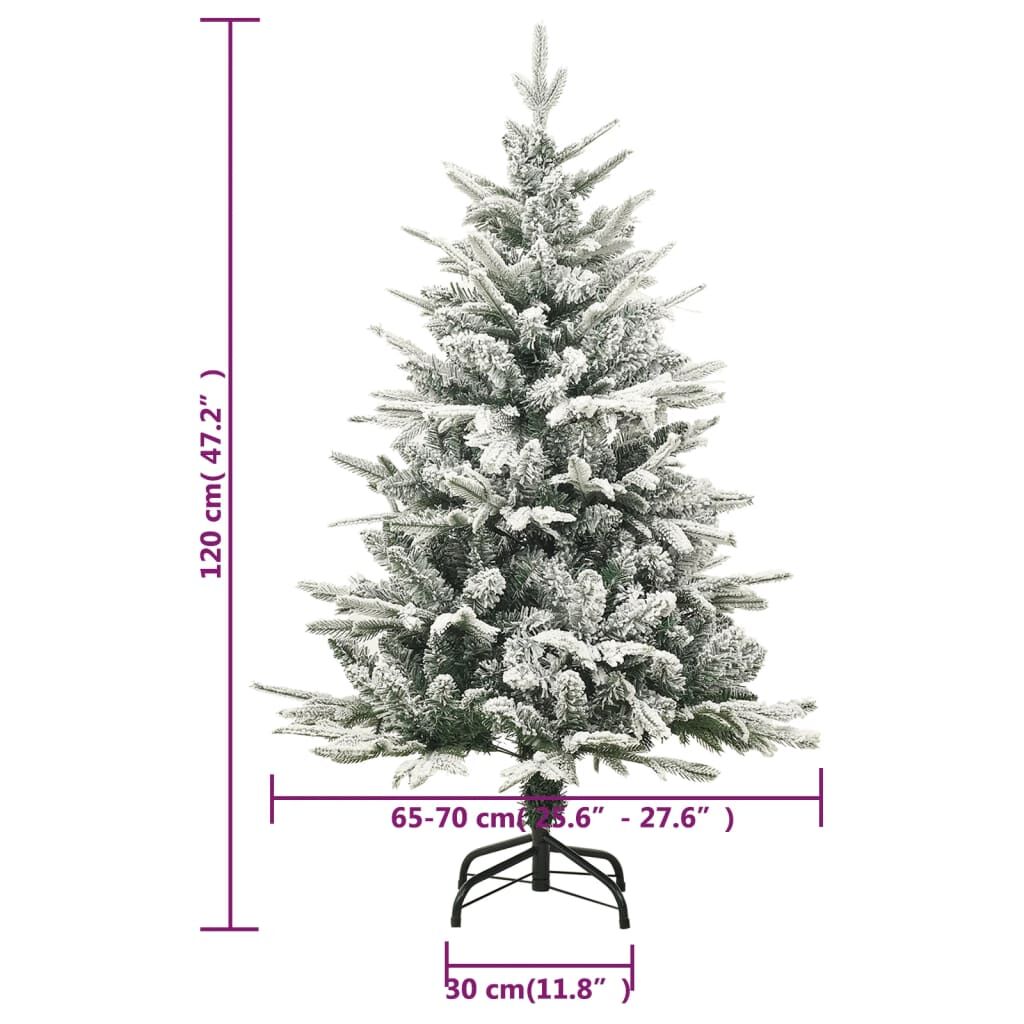 Vidaxl Árbol De Navidad Artificial Con Nieve Pvc Y Pe Verde 120 Cm_2