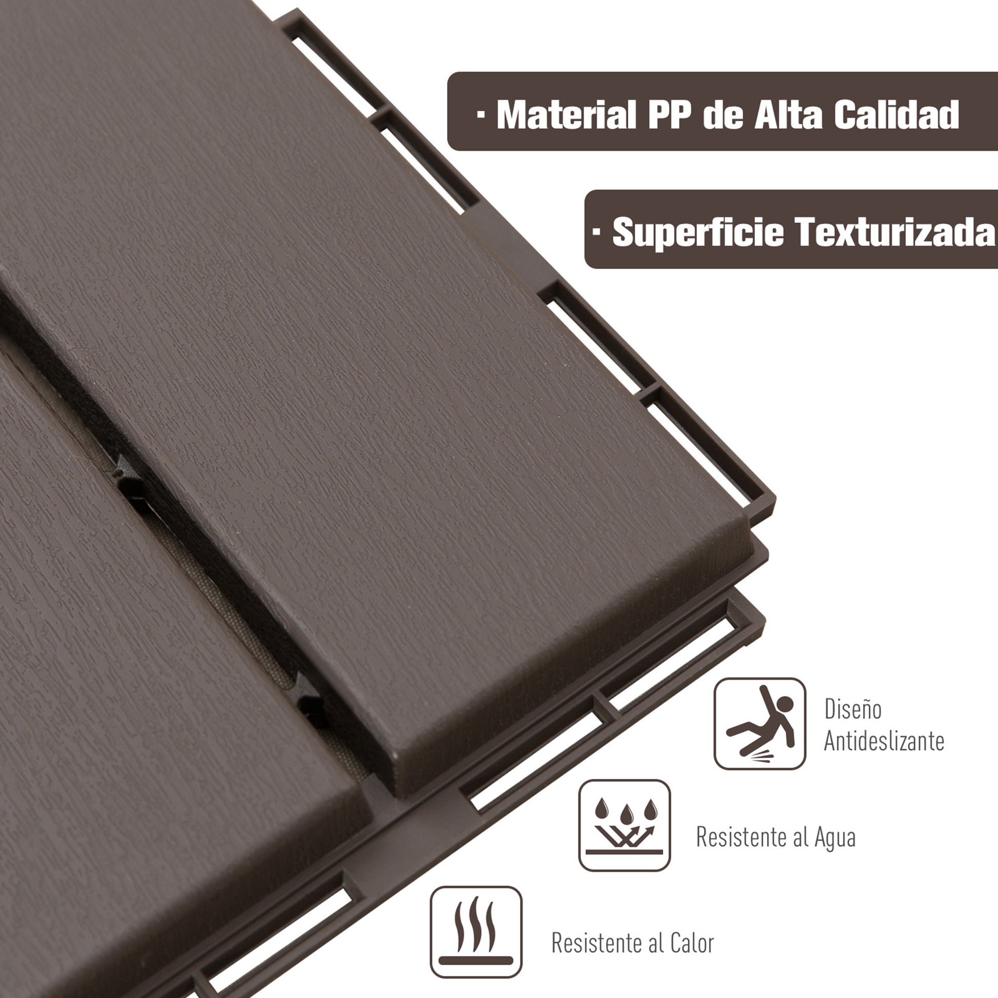 Outsunny Baldosas Cuadradas Para Suelos 30x30 Paquete De 9 Piezas Cubre 0.81 M²_3