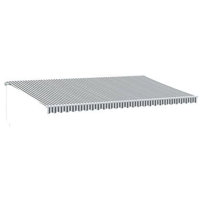 Toldo Retráctil Manual Luz Led Antracita Y Blanco 600x350 Cm_0