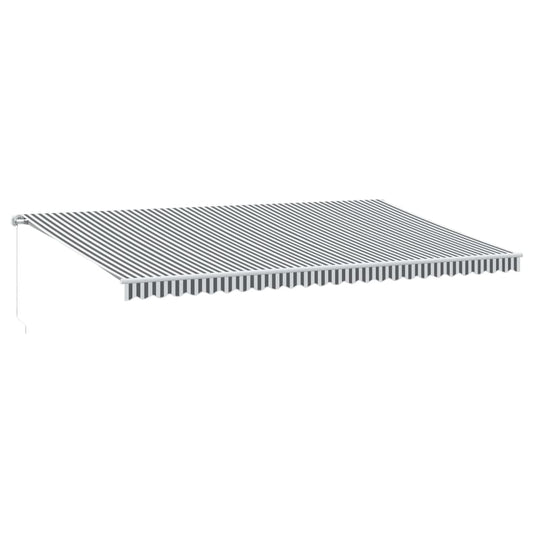 Toldo Retráctil Manual Luz Led Antracita Y Blanco 600x350 Cm_0