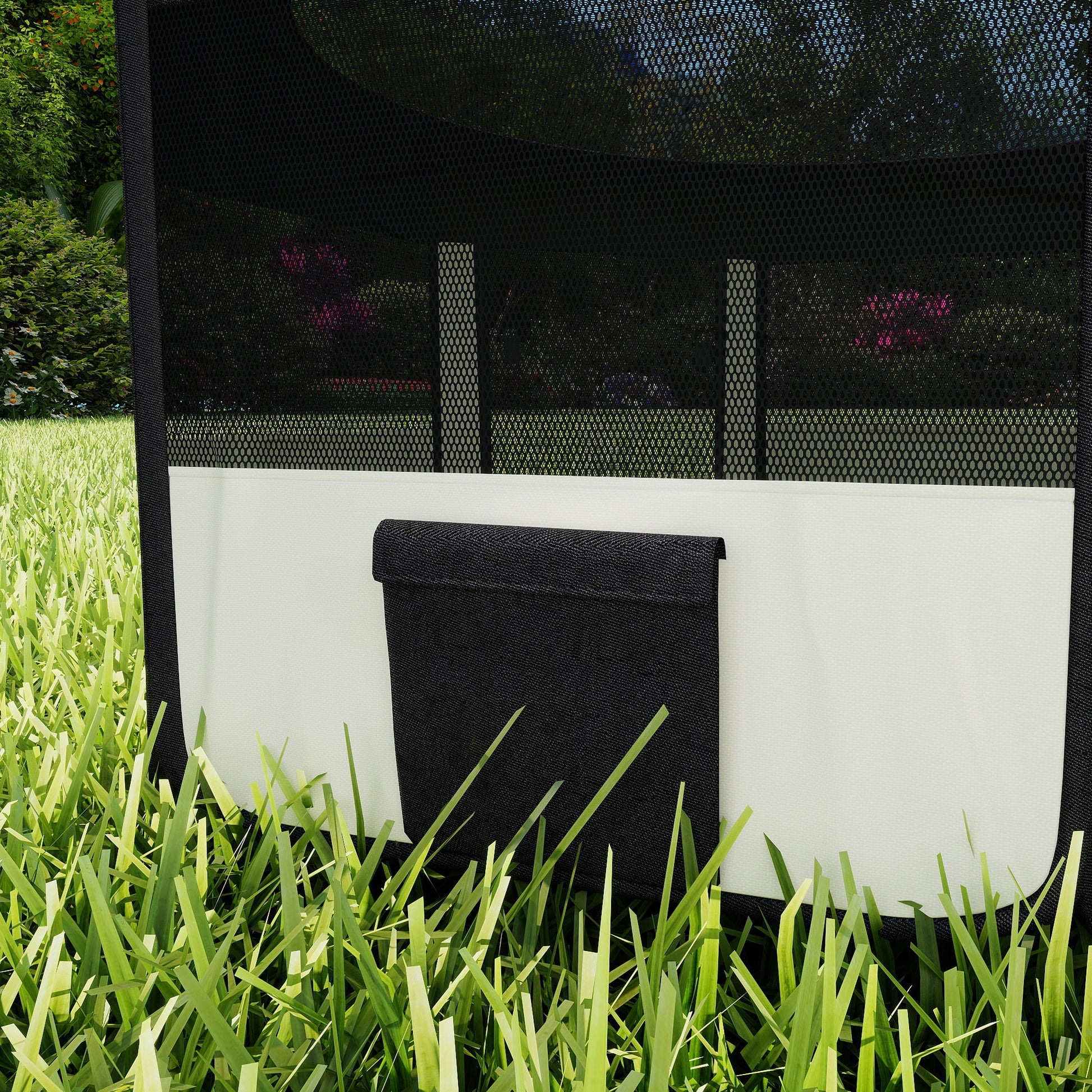 Pawhut Parque Para Mascotas Plegable 90x90x41cm Impermeable De Tela Oxford Negro_4