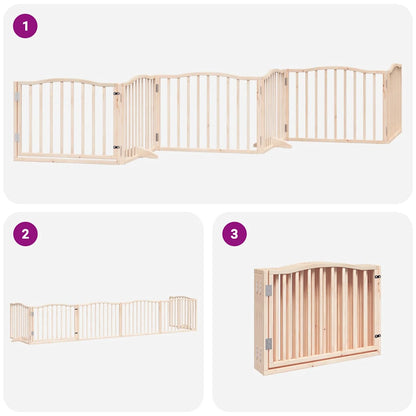 Vidaxl Puerta Para Perros Plegable 6 Paneles Madera De Álamo 480 Cm_4