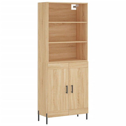 Aparador Alto Madera Contrachapada Color Roble 69,5x34x180 Cm_1