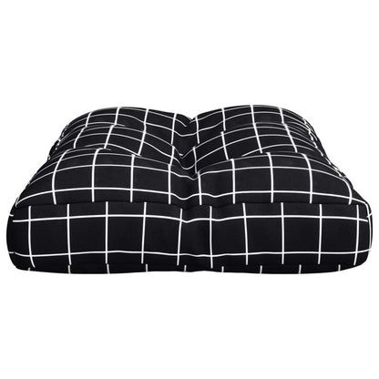 Vidaxl Cojín Para Palés Tela A Cuadros Negro 60x40x12 Cm_5