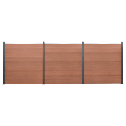 Juego De Paneles De Valla Wpc Marrón 526x186 Cm / Vetonek_2