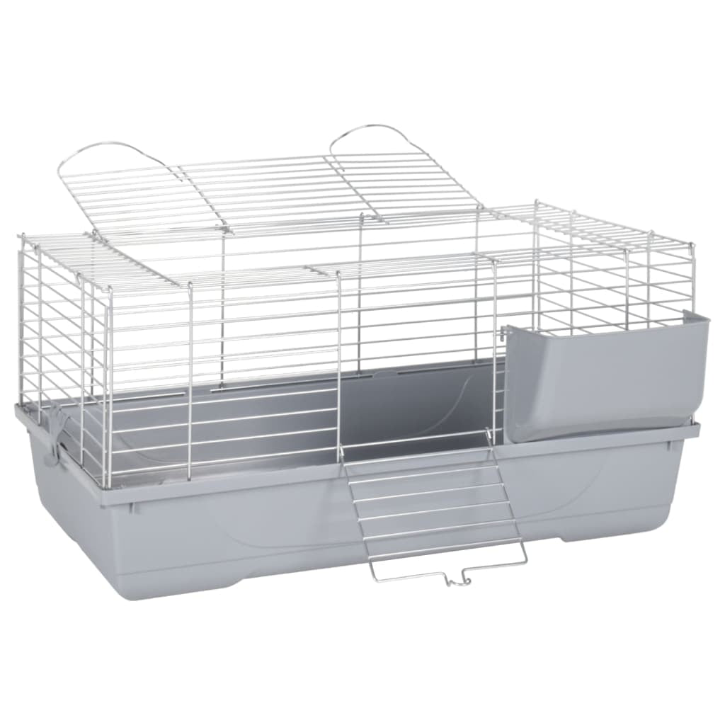 Vidaxl Jaula De Animales Pequeños Polipropileno Metal Gris 80x45x39 Cm_0