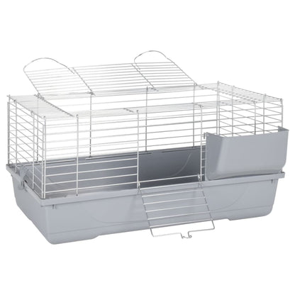 Vidaxl Jaula De Animales Pequeños Polipropileno Metal Gris 80x45x39 Cm_0