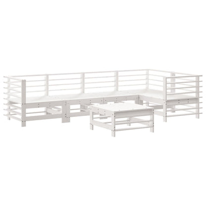 Vidaxl Juego De Muebles De Jardín 6 Piezas Madera Maciza Pino Blanco_0