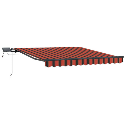 Toldo Retráctil Naranja Y Marrón 300 X 250 Cm Tela Y Aluminio_4
