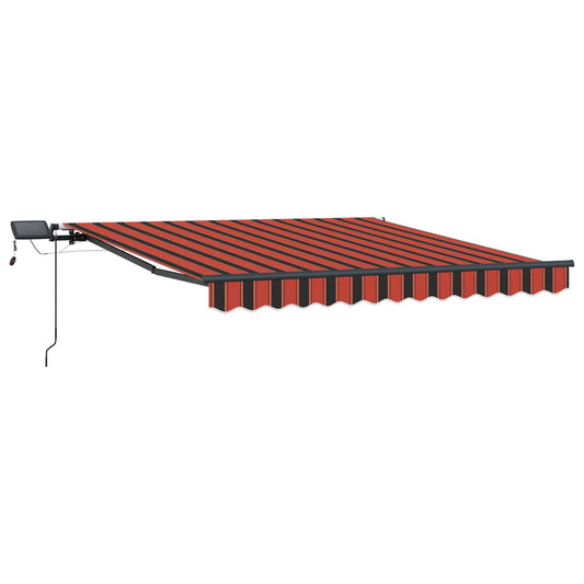 Toldo Retráctil Naranja Y Marrón 300 X 250 Cm Tela Y Aluminio_0