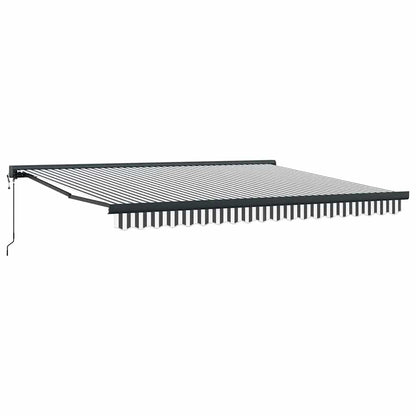 Toldo Retráctil Aluminio Y Tela Gris Antracita Y Blanco 4x3 M_0