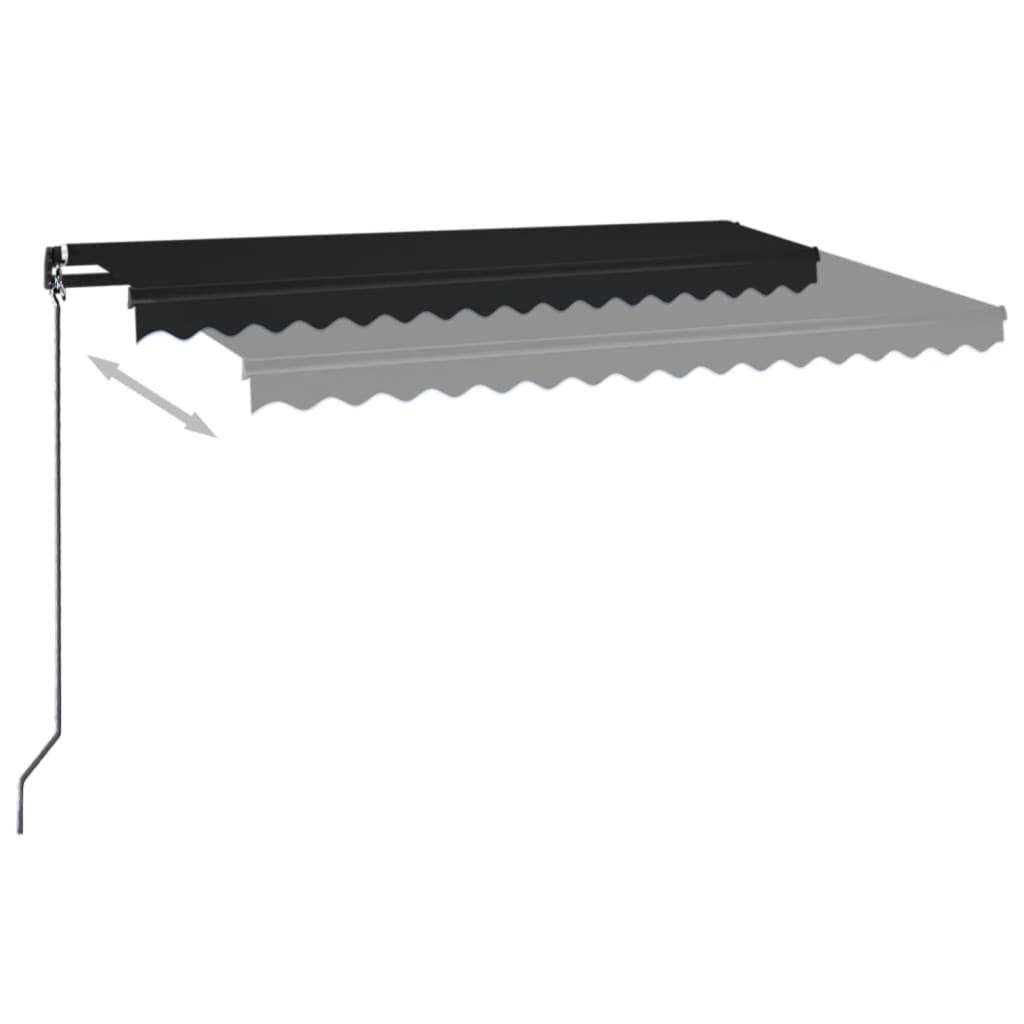Toldo Manual Retráctil Con Led Gris Antracita 450x350 Cm_2