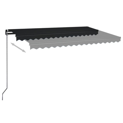Toldo Manual Retráctil Con Led Gris Antracita 450x350 Cm_2