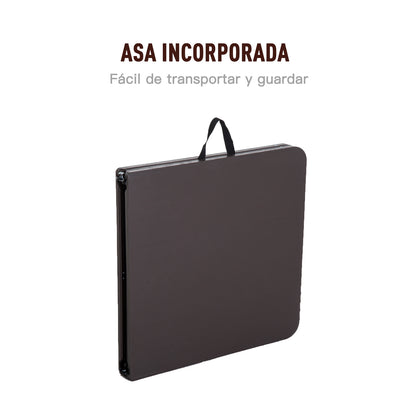 Outsunny Mesa Plegable Portátil Para Camping Mesa Auxiliar Multiusos Marrón 2_5