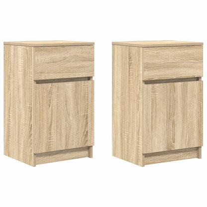 Mesitas Noche 2 Uds Madera Ingeniería Roble Sonoma 39x35x65 Cm_0