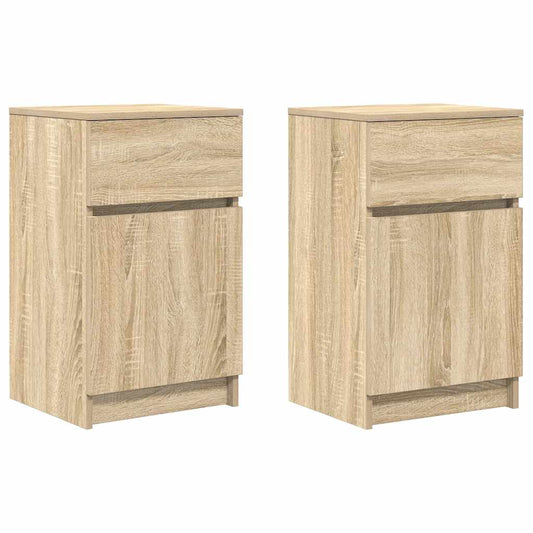 Mesitas Noche 2 Uds Madera Ingeniería Roble Sonoma 39x35x65 Cm_0