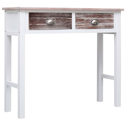 Mesa Consola De Madera Marrón 90x30x77 Cm_0