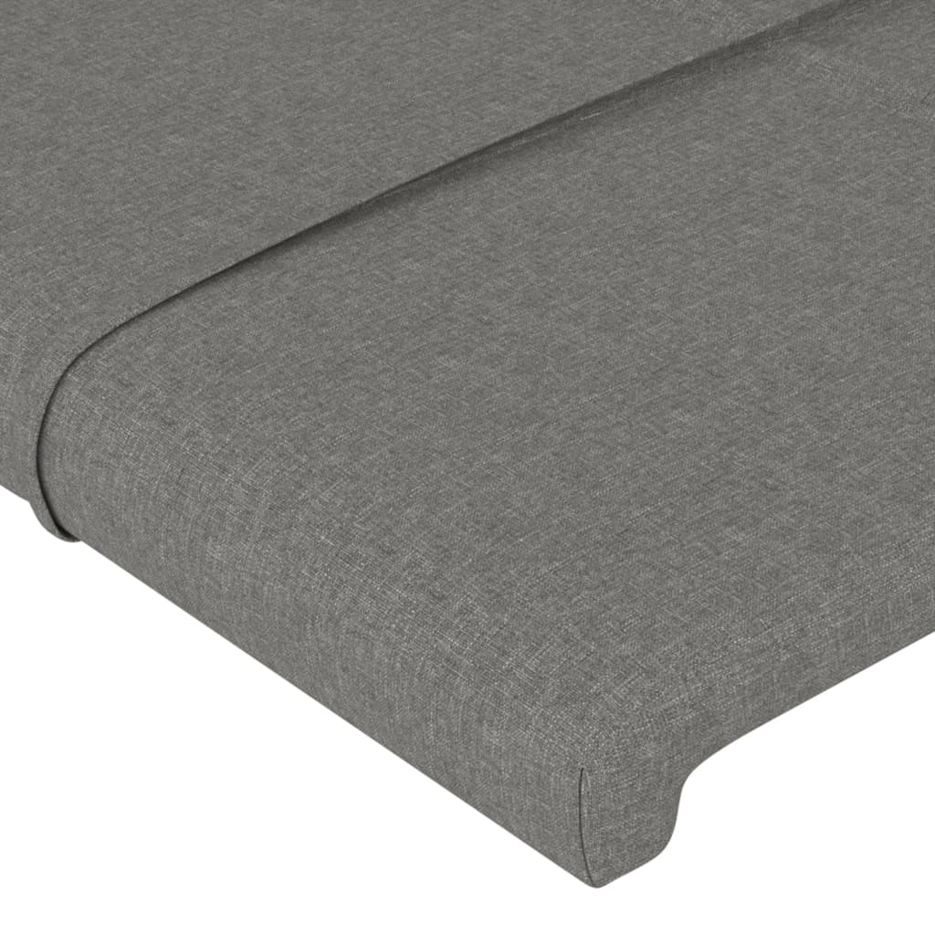 Estructura De Cama Con Cabecero De Tela Gris Oscuro 90x190 Cm / Vetonek_3