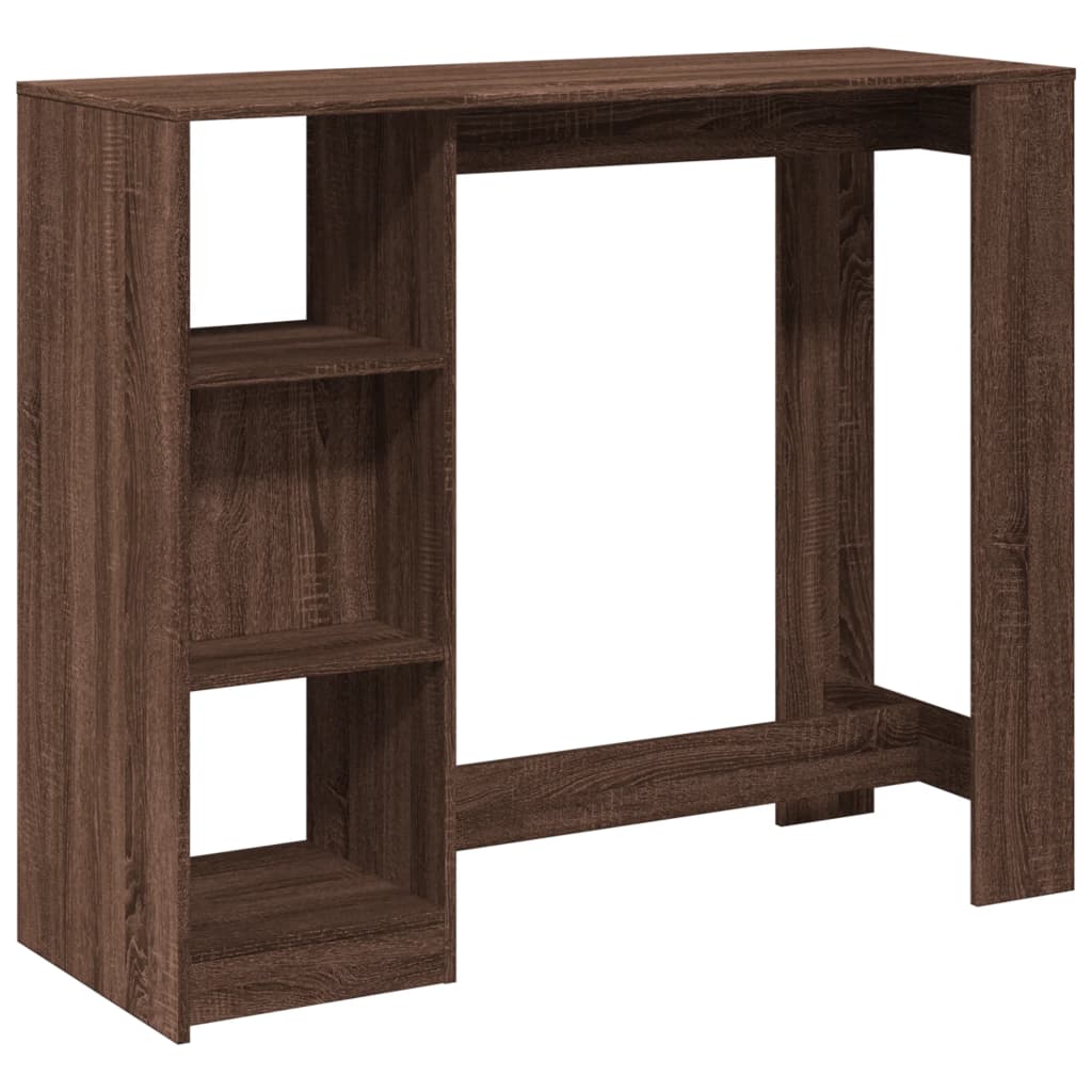Mesa Alta Con Estante Marrón Roble 124x46x103,5 Cm_0
