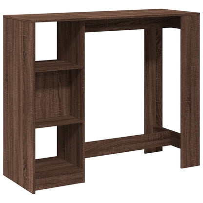 Mesa Alta Con Estante Marrón Roble 124x46x103,5 Cm_0