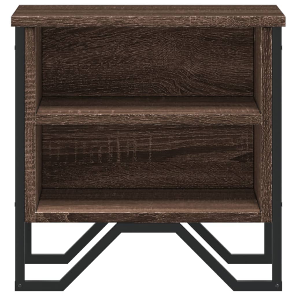 Mesita De Noche Madera De Ingeniería Marrón Roble 40x30x40 Cm_3