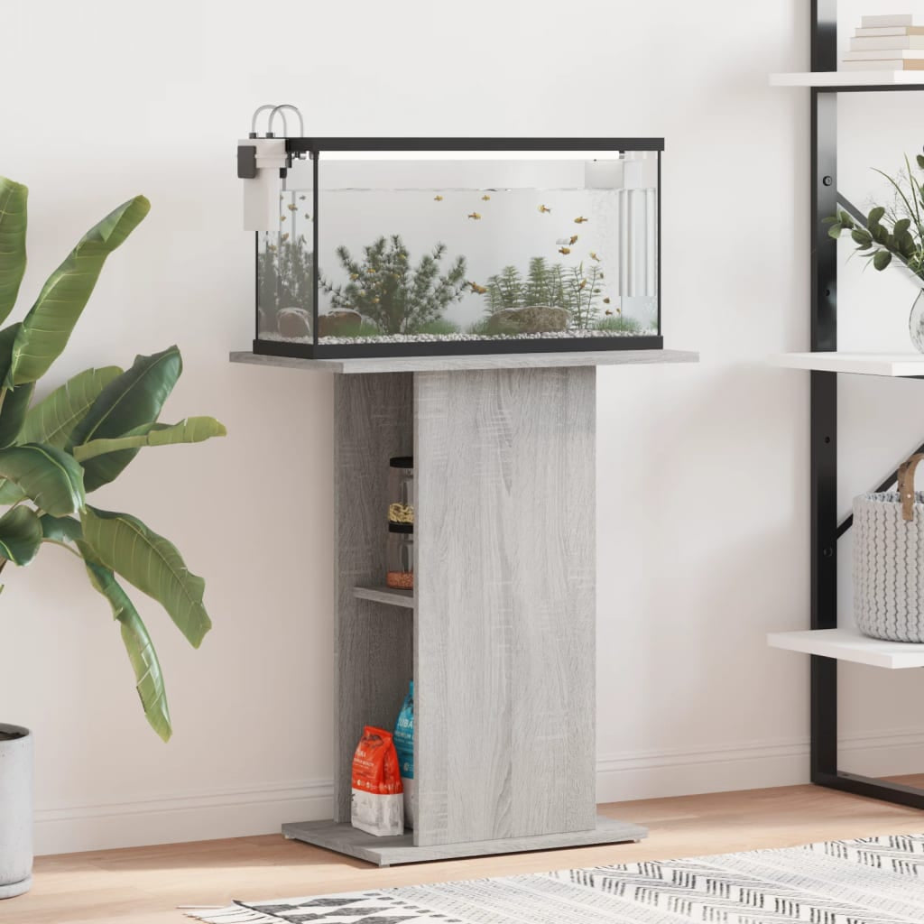 Vidaxl Soporte De Acuario Madera Ingeniería Gris Sonoma 60,5x36x72,5cm_1