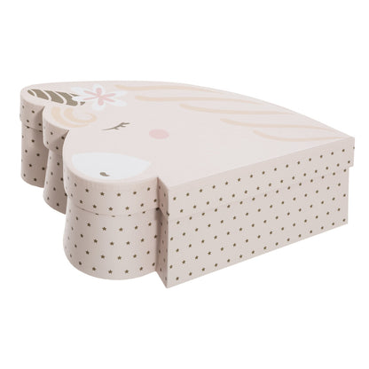 Set De 2 Cajas Infantiles unicornio Cartón Rosa_1