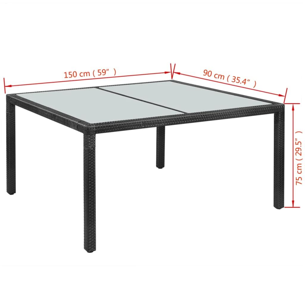 Vidaxl Set Comedor De Jardín 7 Piezas Y Cojines Ratán Sintético Negro_2