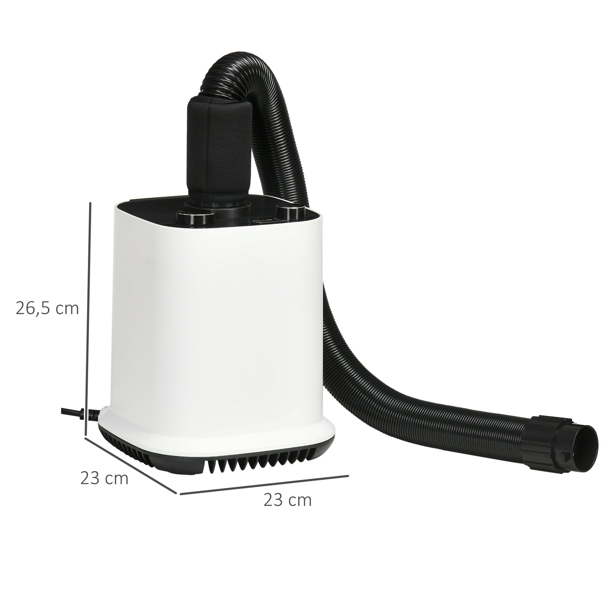 Pawhut Secador De Pelo Para Perros 2000w Manguera 1,2m 4 Boquillas 23x23x26,5 Cm_2