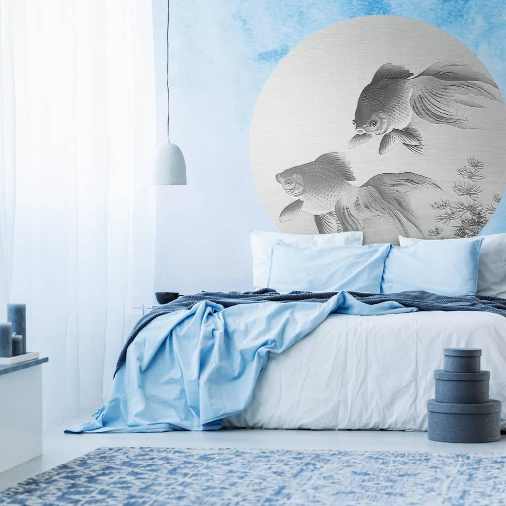 Wallart Círculo De Papel Pintado Two Goldfish 142,5 Cm_3