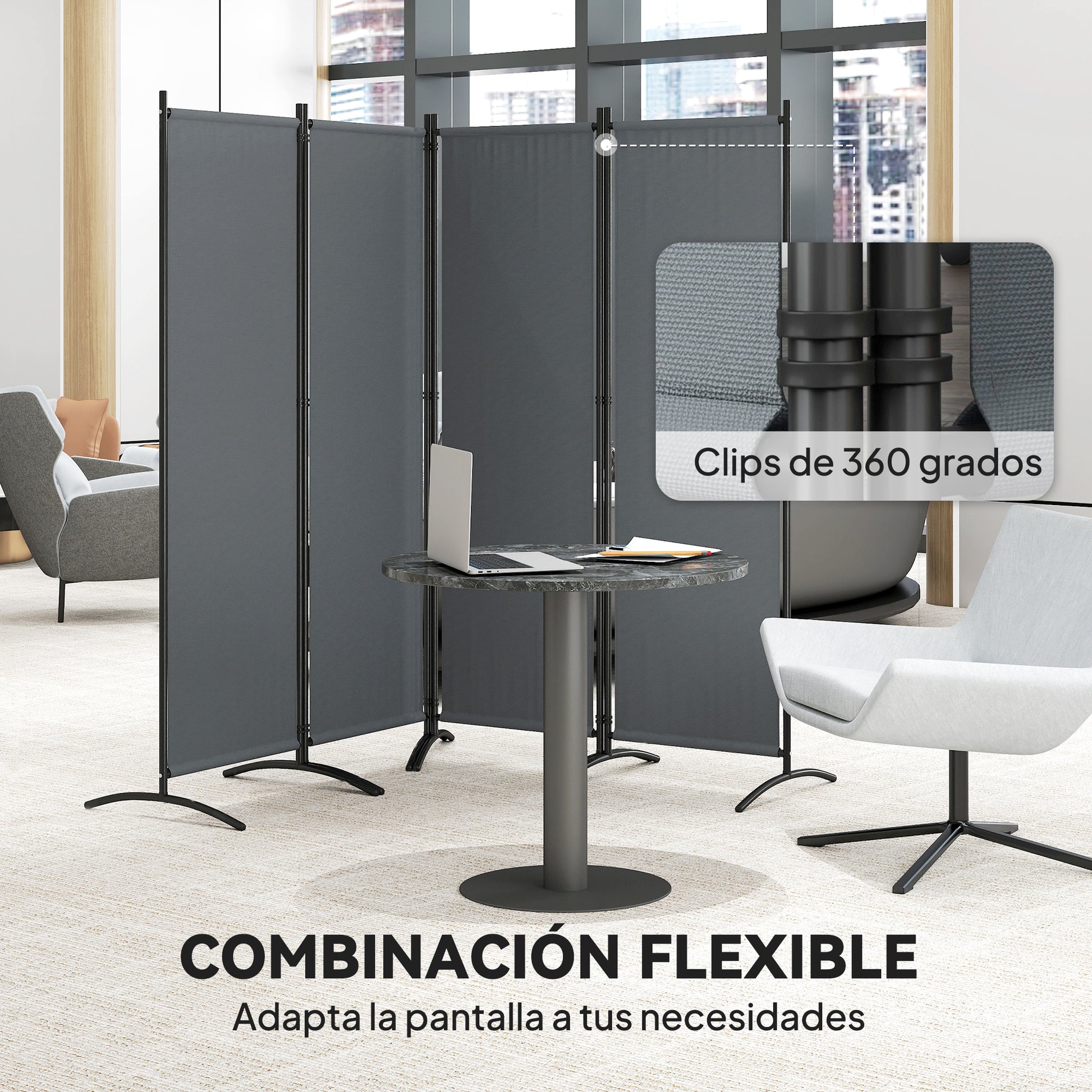 Outsunny Biombo Separador De Ambientes De 4 Paneles_4