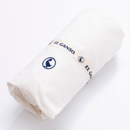 Sábana Bajera 90x200cm Blanca 100% Algodón 180tc. Elegancia Con Logo Bordado.