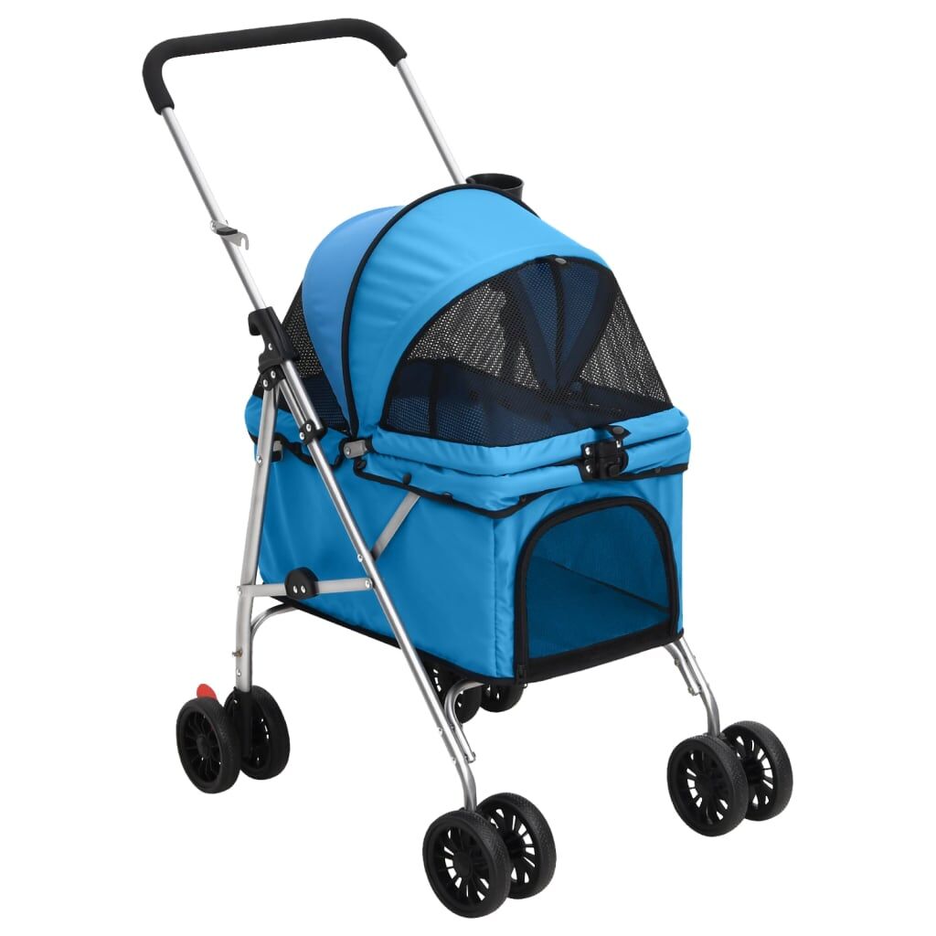 Vidaxl Cochecito Para Perros Plegable Tela Oxford Azul 76x50x100 Cm_0