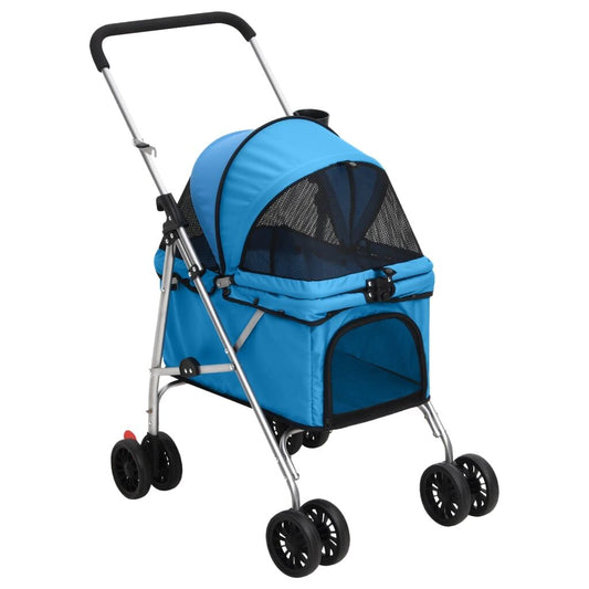 Vidaxl Cochecito Para Perros Plegable Tela Oxford Azul 76x50x100 Cm_0