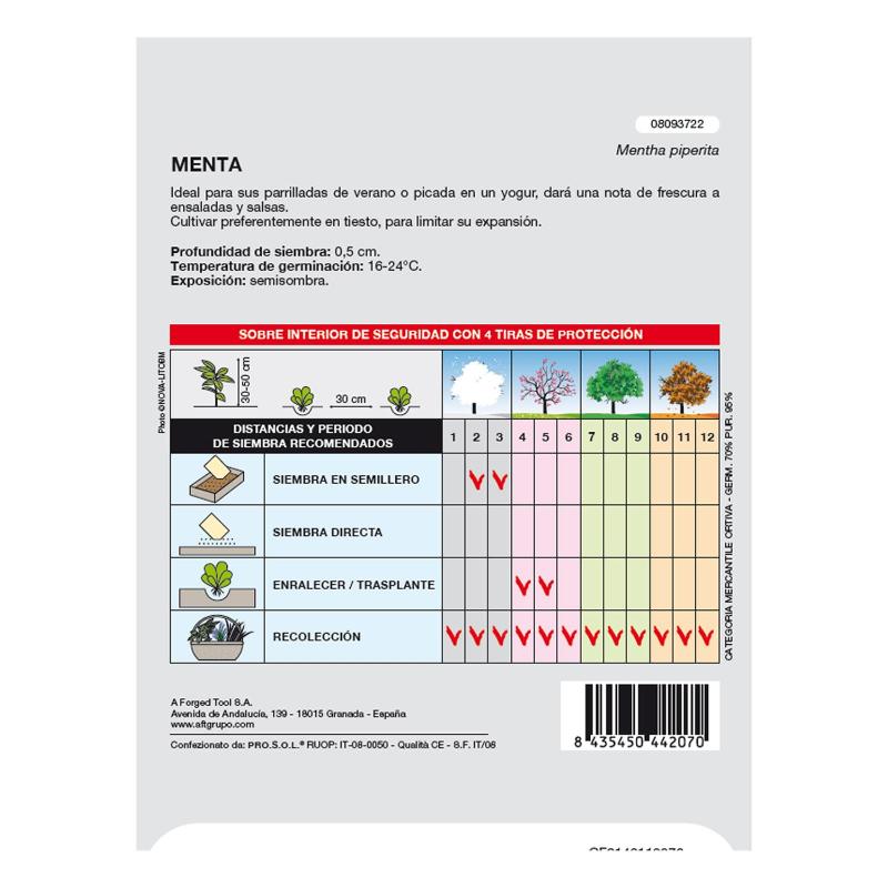 Semillas Aromaticas Menta (0.3 Gramos) Horticultura, Horticola, Semillas Huerto._1